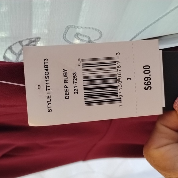 City Triangles Jr. Girl Mini Deep Ruby Dress With Short Lace Sleeves, S: 3 NWT - Picture 2 of 15